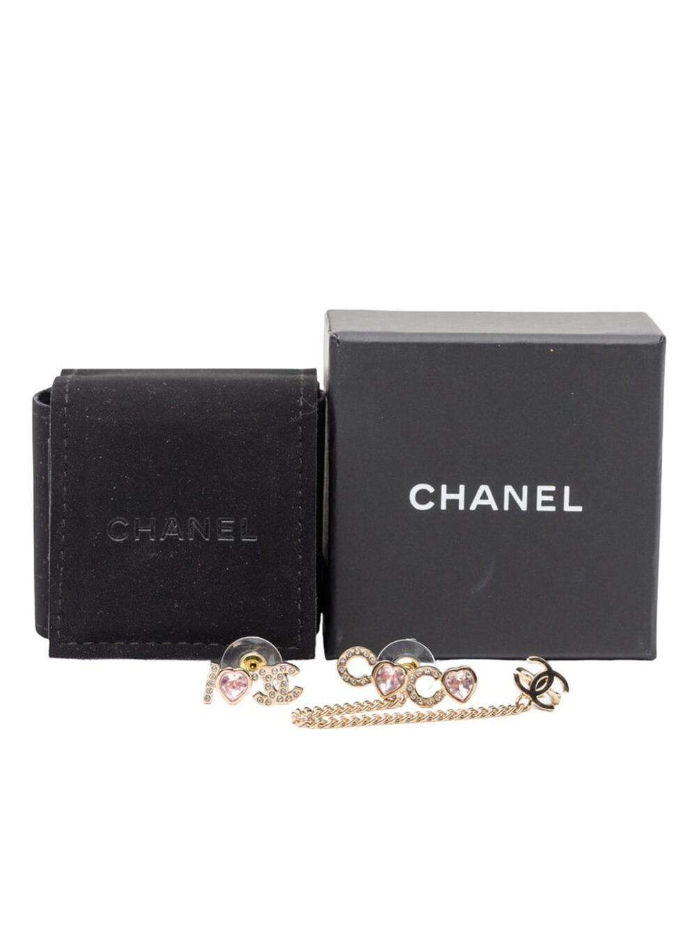 Chanel Cc Logo Heart Earrings Metal #275726C11B - Picture 4 of 4